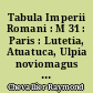 Tabula Imperii Romani : M 31 : Paris : Lutetia, Atuatuca, Ulpia noviomagus : sur la base de la carte internationale du monde à l'échelle de 1 : 1.000.000