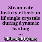 Strain rate history effects in lif single crystals during dynamic loading in shear
