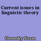Current issues in linguistic theory