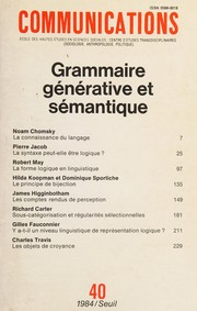 Grammaire générative et sémantique