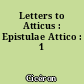 Letters to Atticus : Epistulae Attico : 1
