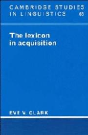 The lexicon in acquisition