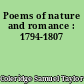 Poems of nature and romance : 1794-1807