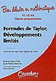 Formules de Taylor, développements limités