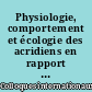 Physiologie, comportement et écologie des acridiens en rapport avec la phase : Paris, 9 - 13 avril 1962
