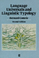 Language universals and linguistic typology : syntax and morphology