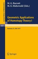 Geometric applications of homotopy theory : proceedings, Evanston, March 21-26, 1977
