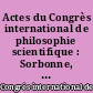 Actes du Congrès international de philosophie scientifique : Sorbonne, Paris, 1935 : V : Logique et expérience