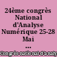 24ème congrès National d'Analyse Numérique 25-28 Mai 1992, Vittel, Palais des congrès [et] Club Méditerranée