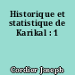 Historique et statistique de Karikal : 1