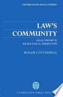 Law's community : legal theory in sociological perspective