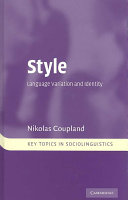 Style : language variation and identity