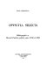 Opuscula selecta : recueil d'articles publiés entre 1938 et 1980