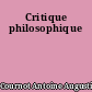 Critique philosophique
