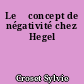 Le 	concept de négativité chez Hegel