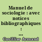 Manuel de sociologie : avec notices bibliographiques : Tome second