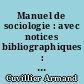 Manuel de sociologie : avec notices bibliographiques : Tome troisième, additif : Sociologie des religions