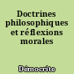 Doctrines philosophiques et réflexions morales