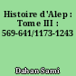 Histoire d'Alep : Tome III : 569-641/1173-1243