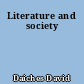 Literature and society