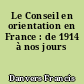 Le Conseil en orientation en France : de 1914 à nos jours