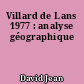 Villard de Lans 1977 : analyse géographique