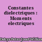 Constantes dielectriques : Moments electriques