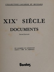 XIXe siècle : Second fascicule : documents : exemplaire exclusivement réservé à MM. les professeurs