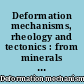 Deformation mechanisms, rheology and tectonics : from minerals to the lithosphere