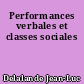 Performances verbales et classes sociales