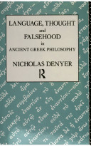Language, thought and falsehood in ancient greek philosophy