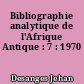 Bibliographie analytique de l'Afrique Antique : 7 : 1970