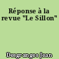 Réponse à la revue "Le Sillon"