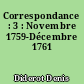 Correspondance : 3 : Novembre 1759-Décembre 1761