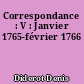 Correspondance : V : Janvier 1765-février 1766