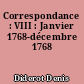 Correspondance : VIII : Janvier 1768-décembre 1768