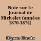 Note sur le Journal de Michelet (années 1870-1874)