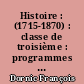 Histoire : (1715-1870) : classe de troisième : programmes du 7 mai 1963, lycées, C.E.G., C.E.S
