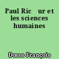 Paul Ricœur et les sciences humaines