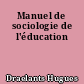 Manuel de sociologie de l'éducation