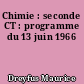 Chimie : seconde CT : programme du 13 juin 1966