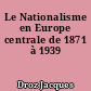 Le Nationalisme en Europe centrale de 1871 à 1939