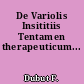 De Variolis Insititiis Tentamen therapeuticum...