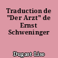 Traduction de "Der Arzt" de Ernst Schweninger