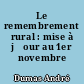 Le remembrement rural : mise à j̇our au 1er novembre 1967