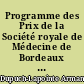 Programme des Prix de la Société royale de Médecine de Bordeaux : Séance publique du 3 septembre 1827