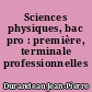 Sciences physiques, bac pro : première, terminale professionnelles