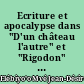 Ecriture et apocalypse dans "D'un château l'autre" et "Rigodon" de Céline