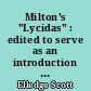 Milton's "Lycidas" : edited to serve as an introduction to criticism