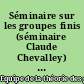 Séminaire sur les groupes finis (séminaire Claude Chevalley) : Tome III